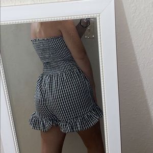 Black and white ruffled romper